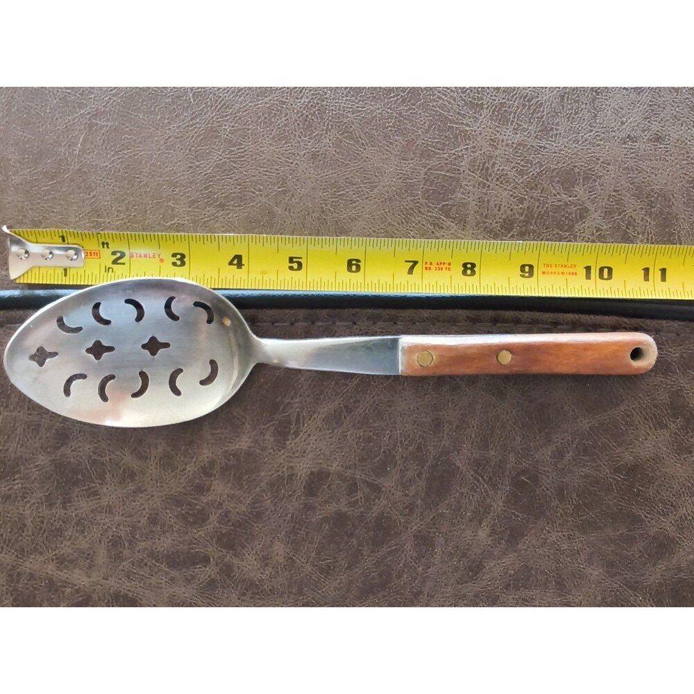 Vintage Household Japan Stainless Steel Serving Spoon Wood Handle